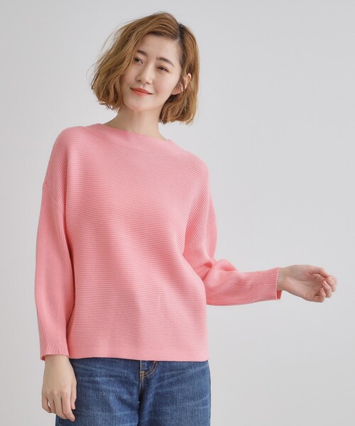 grove（グローブ）の「コットンブレンドガーターニット（ニット/セーター・レディース・ネイビー/ライトグレー系9/ブルー/ベビーピンク・02/03/01/05/04）」の10枚目の写真