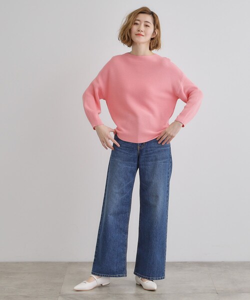 grove（グローブ）の「コットンブレンドガーターニット（ニット/セーター・レディース・ネイビー/ライトグレー系9/ブルー/ベビーピンク・02/03/01/05/04）」の11枚目の写真