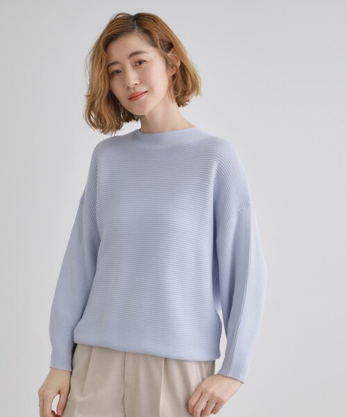 grove（グローブ）の「コットンブレンドガーターニット（ニット/セーター・レディース・ネイビー/ライトグレー系9/ブルー/ベビーピンク・02/03/01/05/04）」の13枚目の写真