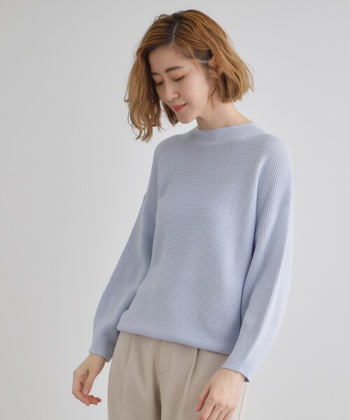 grove（グローブ）の「コットンブレンドガーターニット（ニット/セーター・レディース・ネイビー/ライトグレー系9/ブルー/ベビーピンク・02/03/01/05/04）」の14枚目の写真