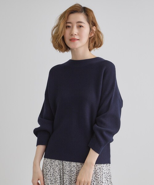 grove（グローブ）の「コットンブレンドガーターニット（ニット/セーター・レディース・ネイビー/ライトグレー系9/ブルー/ベビーピンク・02/03/01/05/04）」の17枚目の写真