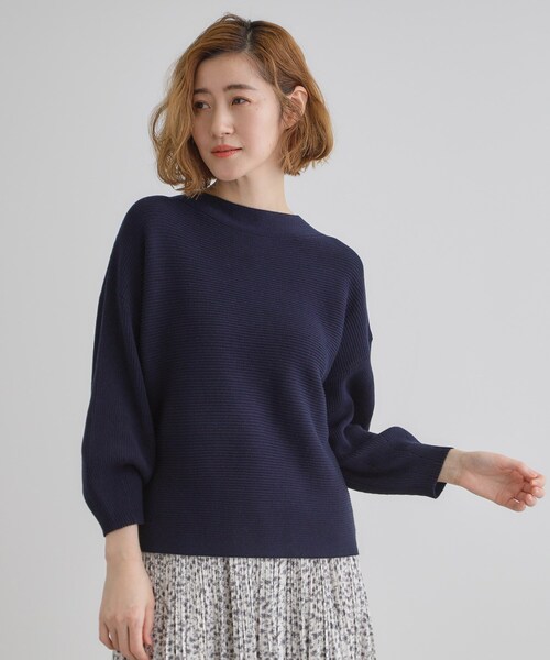 grove（グローブ）の「コットンブレンドガーターニット（ニット/セーター・レディース・ネイビー/ライトグレー系9/ブルー/ベビーピンク・02/03/01/05/04）」の18枚目の写真