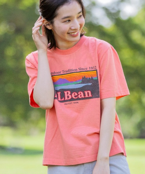 L.L.Bean(エルエルビーン)の「【JAPAN EDITION】モリル・ショートスリーブ・カタディン・ロゴ・ティ(Tシャツ/カットソー・レディース・オレンジ/ライトグレー/ダークネイビー/セージグリーン・MEDIUM)」の4枚目の写真