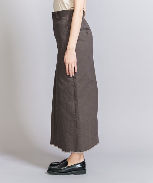 BEAUTY&YOUTH UNITED ARROWS(ビューティーアンドユースユナイテッドアローズ)の「コットン ボックスタック ロングスカート(スカート・レディース・ベージュ/ダークブラウン・S/M)」の7枚目の写真