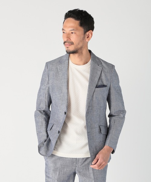 MEN'S BIGI(メンズビギ)の「シャーリングジャカードクルーネックカットソー(Tシャツ/カットソー・メンズ・ホワイト/ブラック/ブルー・01/02/03/04)」の19枚目の写真