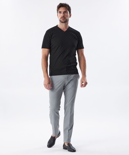 EPOCA UOMO(エポカウォモ)の「【セットアップ対応】ハケメプリントパンツ(スラックス・メンズ・ライトグレー/ブラック・48/46)」の3枚目の写真