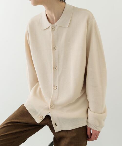 セール】ガーター編みニットシャツカーディガン（カーディガン/ボレロ