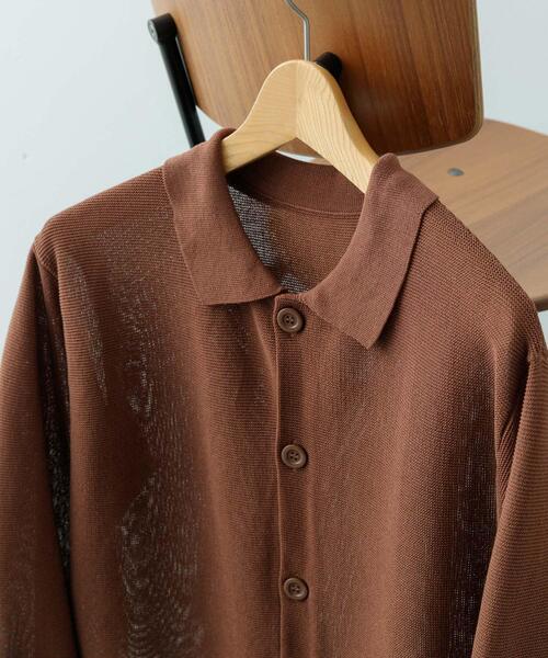 ITEMS URBANRESEARCH(アイテムズ アーバンリサーチ)の「ガーター編みニットシャツカーディガン(カーディガン/ボレロ・メンズ・ナチュラル/ブラウン・MEDIUM/LARGE)」の1枚目の写真
