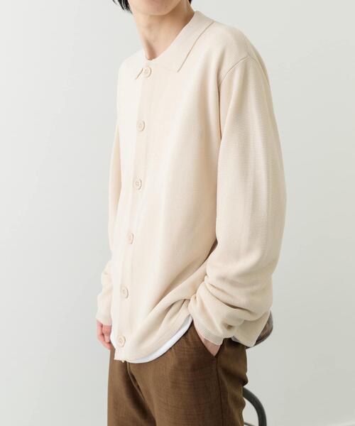 ITEMS URBANRESEARCH(アイテムズ アーバンリサーチ)の「ガーター編みニットシャツカーディガン(カーディガン/ボレロ・メンズ・ナチュラル/ブラウン・MEDIUM/LARGE)」の3枚目の写真