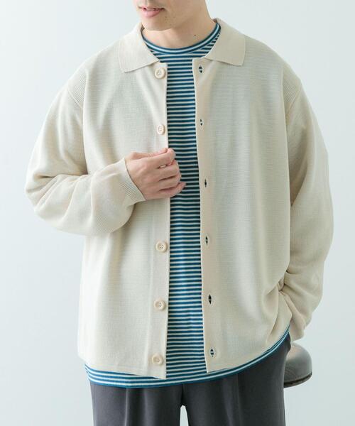 ITEMS URBANRESEARCH(アイテムズ アーバンリサーチ)の「ガーター編みニットシャツカーディガン(カーディガン/ボレロ・メンズ・ナチュラル/ブラウン・MEDIUM/LARGE)」の5枚目の写真