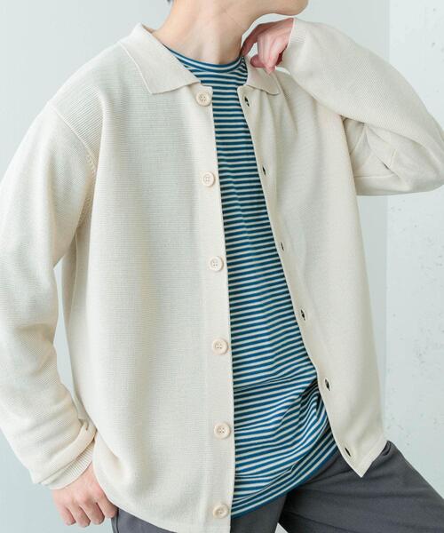 ITEMS URBANRESEARCH(アイテムズ アーバンリサーチ)の「ガーター編みニットシャツカーディガン(カーディガン/ボレロ・メンズ・ナチュラル/ブラウン・MEDIUM/LARGE)」の7枚目の写真