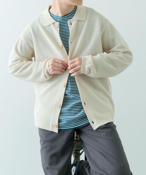 ITEMS URBANRESEARCH(アイテムズ アーバンリサーチ)の「ガーター編みニットシャツカーディガン(カーディガン/ボレロ・メンズ・ナチュラル/ブラウン・MEDIUM/LARGE)」の8枚目の写真