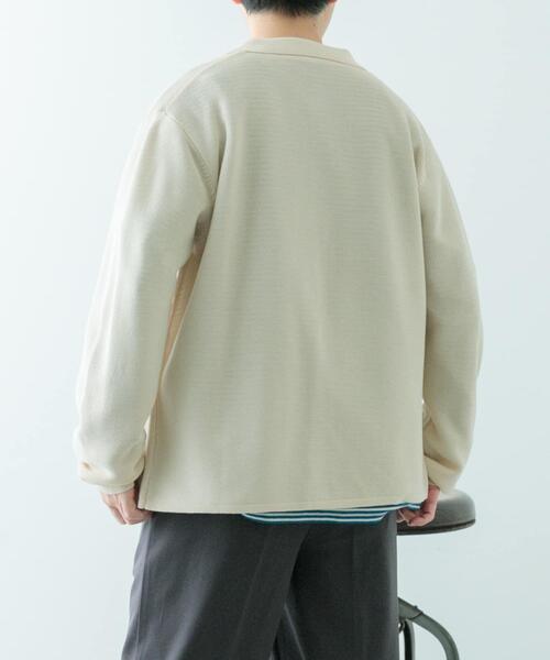 ITEMS URBANRESEARCH(アイテムズ アーバンリサーチ)の「ガーター編みニットシャツカーディガン(カーディガン/ボレロ・メンズ・ナチュラル/ブラウン・MEDIUM/LARGE)」の9枚目の写真