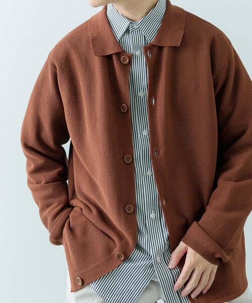 ITEMS URBANRESEARCH(アイテムズ アーバンリサーチ)の「ガーター編みニットシャツカーディガン(カーディガン/ボレロ・メンズ・ナチュラル/ブラウン・MEDIUM/LARGE)」の17枚目の写真