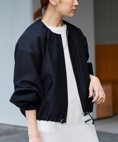 セール】ノーカラーギャザーブルゾン【手洗い可能】◇（ブルゾン 