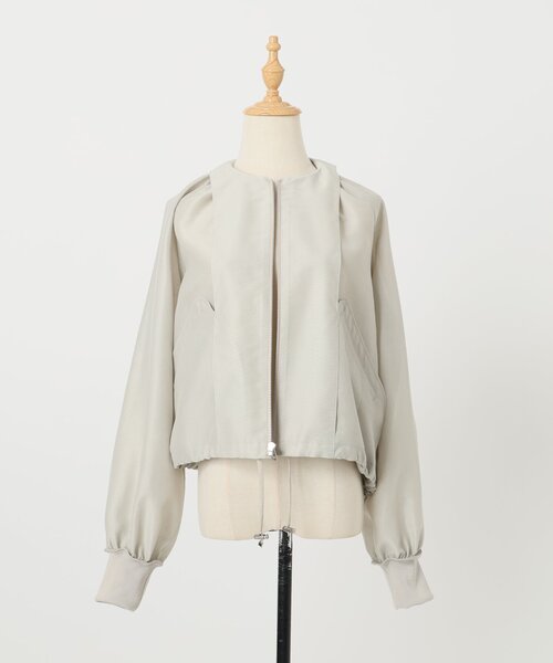 IENA（イエナ）の「シアーノーカラーブルゾン（その他アウター・レディース・ベージュ/ネイビー・FREE）」の3枚目の写真