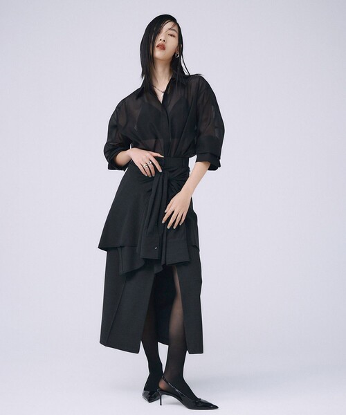 JOSEMOON/ジョゼムーン】SHEER SIMPLE SHIRT/シアーシンプルシャツ