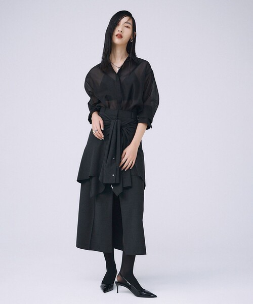 JOSE MOON ジョゼムーン　ホースシアートップス　ブラック　フリーサイズ JOSEMOON/ジョゼムーン】SHEER SIMPLE SHIRT/シアーシンプルシャツ