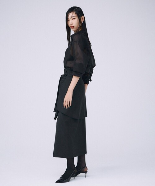 JOSEMOON/ジョゼムーン】SHEER SIMPLE SHIRT/シアーシンプルシャツ