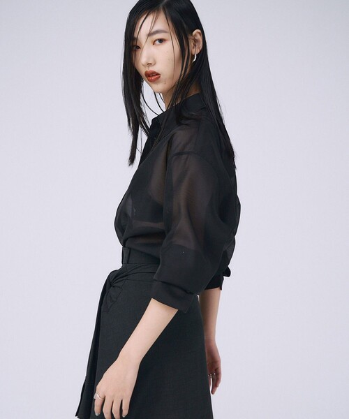 JOSEMOON/ジョゼムーン】SHEER SIMPLE SHIRT/シアーシンプルシャツ