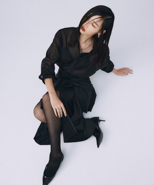 JOSEMOON/ジョゼムーン】SHEER SIMPLE SHIRT/シアーシンプルシャツ