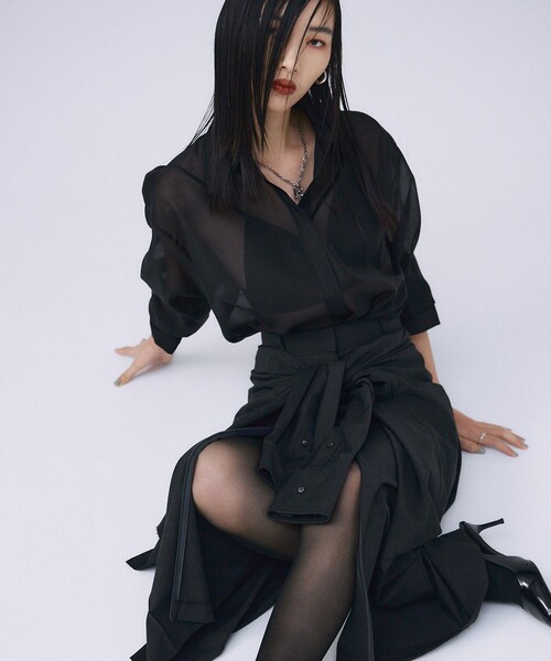 JOSE MOON(ジョゼムーン)の「【JOSEMOON/ジョゼムーン】SHEER SIMPLE SHIRT/シアーシンプルシャツ(シャツ/ブラウス・レディース・ホワイト/ベージュ/ミント/ブラック・FREE)」の17枚目の写真