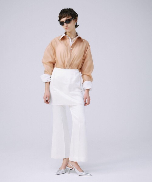 JOSEMOON/ジョゼムーン】SHEER SIMPLE SHIRT/シアーシンプルシャツ