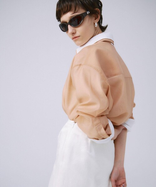 JOSEMOON/ジョゼムーン】SHEER SIMPLE SHIRT/シアーシンプルシャツ