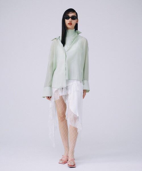 JOSEMOON/ジョゼムーン】SHEER SIMPLE SHIRT/シアーシンプルシャツ