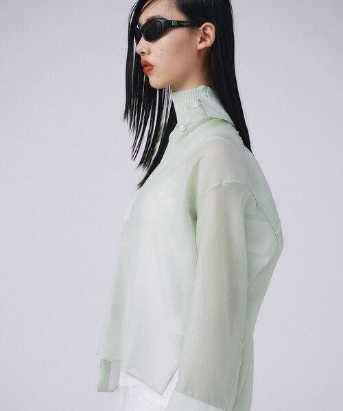 JOSEMOON/ジョゼムーン】SHEER SIMPLE SHIRT/シアーシンプルシャツ