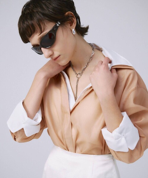 JOSEMOON/ジョゼムーン】SHEER SIMPLE SHIRT/シアーシンプルシャツ