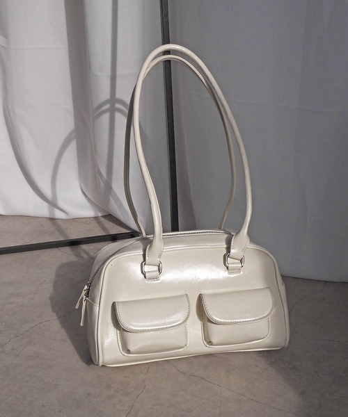 minia（ミニア）の「ロングハンドルボストンバッグ（ハンドバッグ・レディース・シルバー/ブラック/ホワイト・FREE）」の16枚目の写真