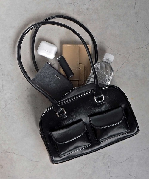 minia（ミニア）の「ロングハンドルボストンバッグ（ハンドバッグ・レディース・シルバー/ブラック/ホワイト・FREE）」の4枚目の写真