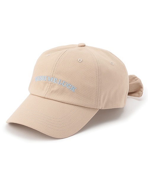 LOVETOXIC（ラブトキシック）の「【綿100％】バックリボンキャップ（キャップ・キッズ・アイボリー/ブラック/サックスブルー/ベージュ/ピンク・F）」の3枚目の写真