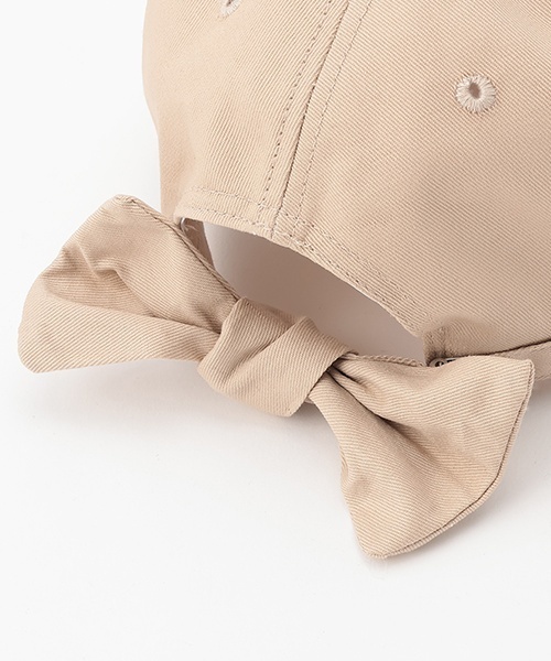 LOVETOXIC（ラブトキシック）の「【綿100％】バックリボンキャップ（キャップ・キッズ・アイボリー/ブラック/サックスブルー/ベージュ/ピンク・F）」の16枚目の写真