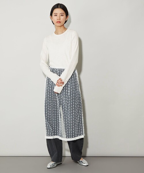 CITEN（シテン）の「＜CITEN＞エッセンシャルスラブリブロンT（Tシャツ/カットソー・レディース・ホワイト/ライトブルー/ダークグレー・FREE）」の5枚目の写真