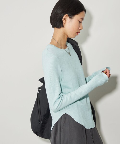 CITEN（シテン）の「＜CITEN＞エッセンシャルスラブリブロンT（Tシャツ/カットソー・レディース・ホワイト/ライトブルー/ダークグレー・FREE）」の6枚目の写真