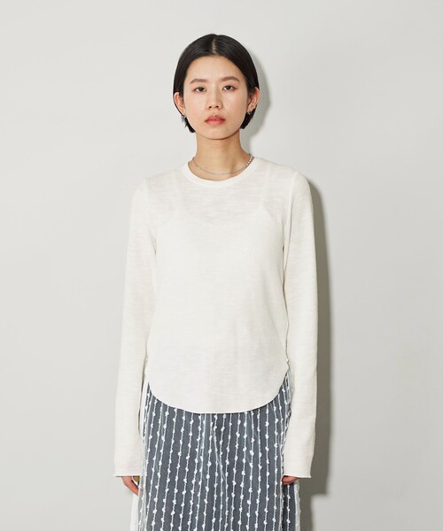 CITEN（シテン）の「＜CITEN＞エッセンシャルスラブリブロンT（Tシャツ/カットソー・レディース・ホワイト/ライトブルー/ダークグレー・FREE）」の8枚目の写真