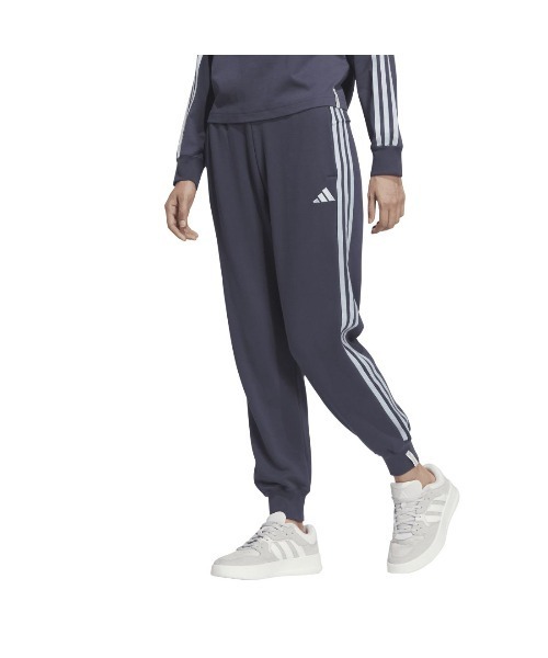 adidas(アディダス)の「アディダス adidas エッセンシャルズ プラス スリーストライプス フレンチテリー テーパードパンツ(その他パンツ・レディース・ネイビー/ブラウン・M/L/S/XL)」の1枚目の写真