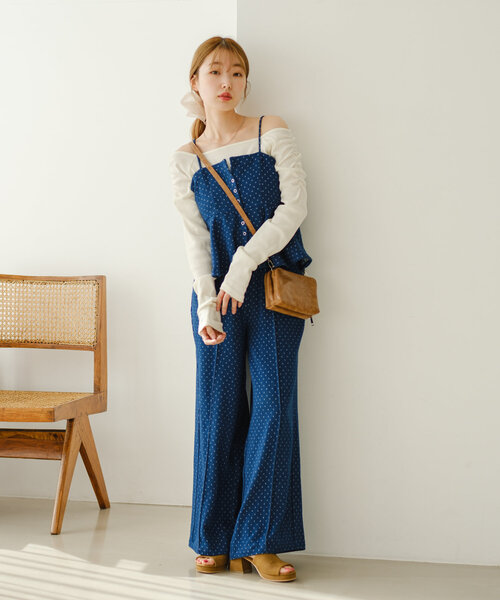 Kastane(カスタネ)の「【無地&ボーダー/前後2WAY/新色追加】オフショルテレコカットソー(Tシャツ/カットソー・レディース・ホワイト/ピンク/ブラック系その他/サックスブルー/アイボリー/チャコールグレー・FREE)」の18枚目の写真