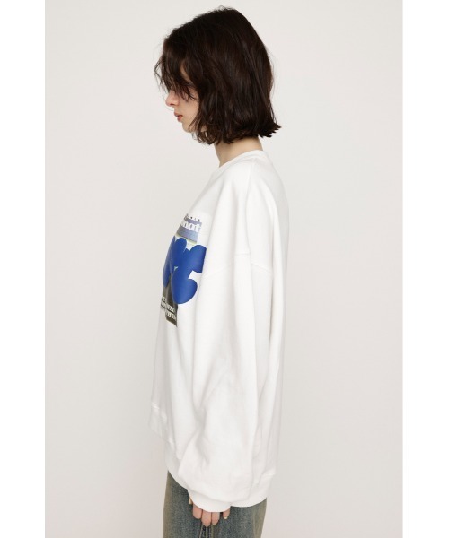 SLY（スライ）の「PUFFER LOGO PHOTO SW TOPS パッファー ロゴ フォト スウェット トップス トレーナー（スウェット・レディース・ホワイト/杢グレー/ライトブラック・FREE）」の7枚目の写真