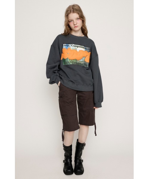 SLY（スライ）の「PUFFER LOGO PHOTO SW TOPS パッファー ロゴ フォト スウェット トップス トレーナー（スウェット・レディース・ホワイト/杢グレー/ライトブラック・FREE）」の17枚目の写真