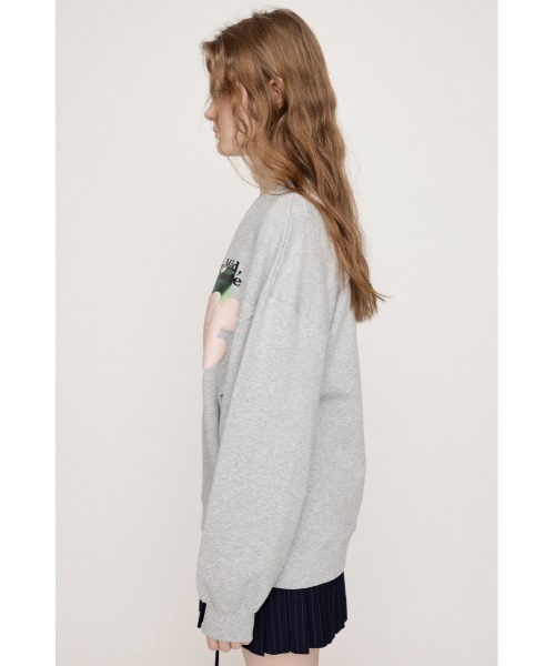 SLY（スライ）の「PUFFER LOGO PHOTO SW TOPS パッファー ロゴ フォト スウェット トップス トレーナー（スウェット・レディース・ホワイト/杢グレー/ライトブラック・FREE）」の12枚目の写真