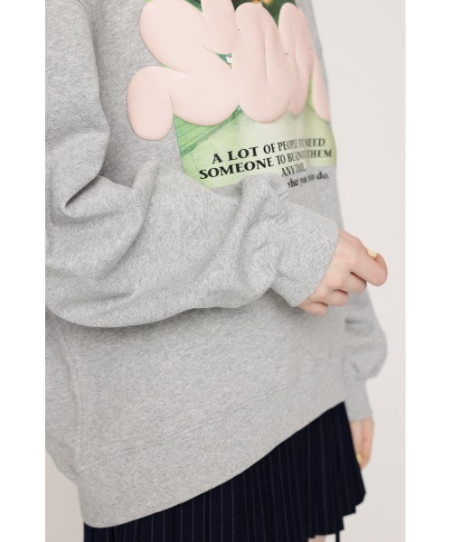 SLY（スライ）の「PUFFER LOGO PHOTO SW TOPS パッファー ロゴ フォト スウェット トップス トレーナー（スウェット・レディース・ホワイト/杢グレー/ライトブラック・FREE）」の15枚目の写真