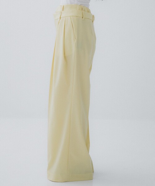 STUDIOUS（ステュディオス）の「【STUDIOUS/ステュディオス】Double Waist Trousers/ダブルウエストトラウザー/ワイドパンツ（スラックス・レディース・イエロー/ダークグレー/キナリ・1/2）」の14枚目の写真