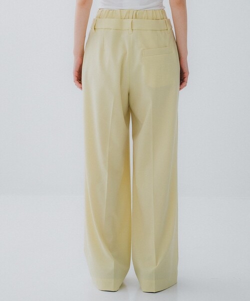 STUDIOUS（ステュディオス）の「【STUDIOUS/ステュディオス】Double Waist Trousers/ダブルウエストトラウザー/ワイドパンツ（スラックス・レディース・イエロー/ダークグレー/キナリ・1/2）」の15枚目の写真