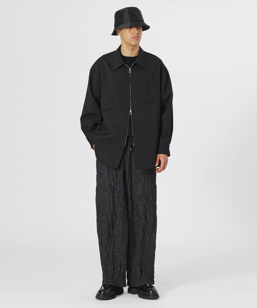 LOVELESS（ラブレス）の「ウールミックスポプリンジップシャツ（シャツ/ブラウス・メンズ・ブラック/ライトブルー・M/L）」の4枚目の写真