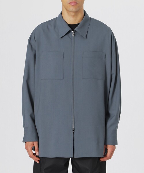 LOVELESS（ラブレス）の「ウールミックスポプリンジップシャツ（シャツ/ブラウス・メンズ・ブラック/ライトブルー・M/L）」の6枚目の写真