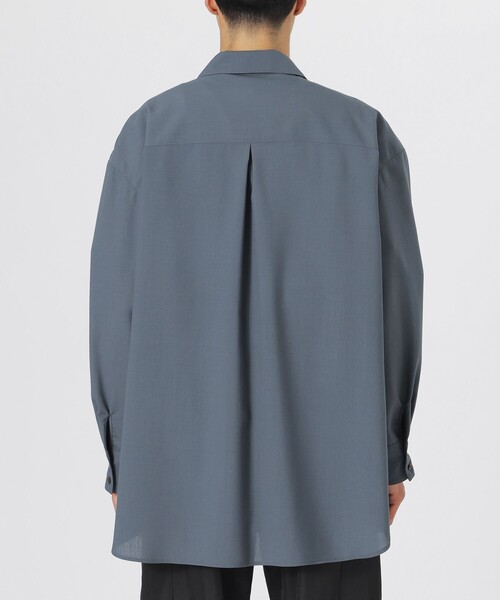 LOVELESS（ラブレス）の「ウールミックスポプリンジップシャツ（シャツ/ブラウス・メンズ・ブラック/ライトブルー・M/L）」の8枚目の写真