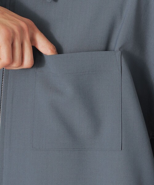 LOVELESS（ラブレス）の「ウールミックスポプリンジップシャツ（シャツ/ブラウス・メンズ・ブラック/ライトブルー・M/L）」の9枚目の写真